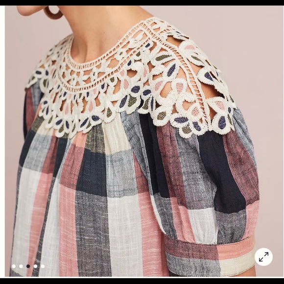 Anthropologie NWT Maeve plaid swing top. Small. - Picture 2 of 4